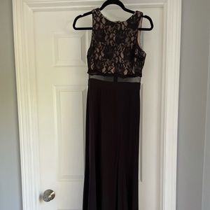 Black & nude lace top gown